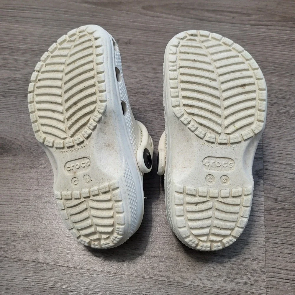 Crocs Classic Clog White Kids Toddler Size C8 Slip On Water Shoes Lightweight